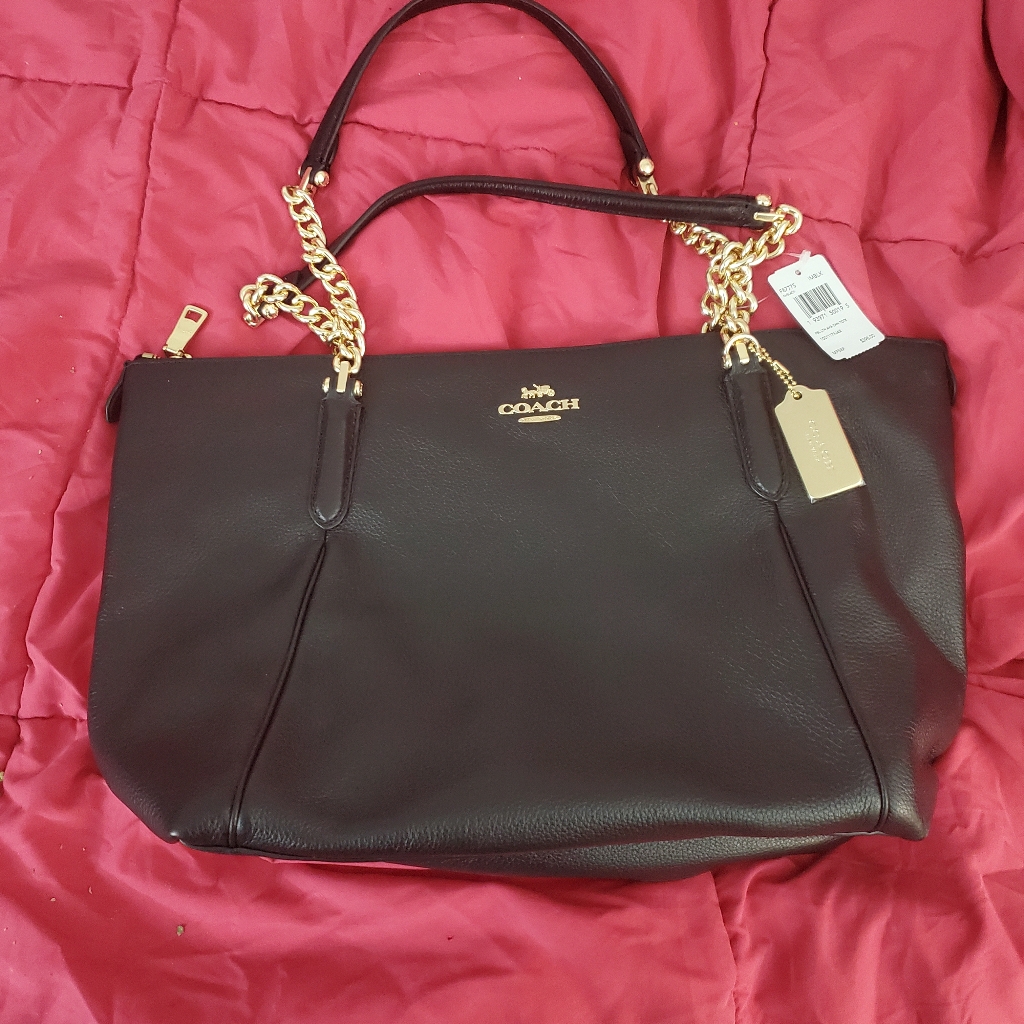 Pebble Leather Coach Tote Bag